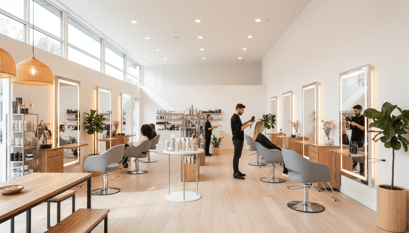 Website for a local salon, service page mockup